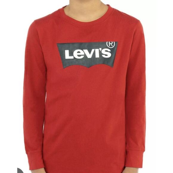 Levi's Red Long Sleeve Logo T-Shirt - Boys Size 10/12 - Picture 1 of 7